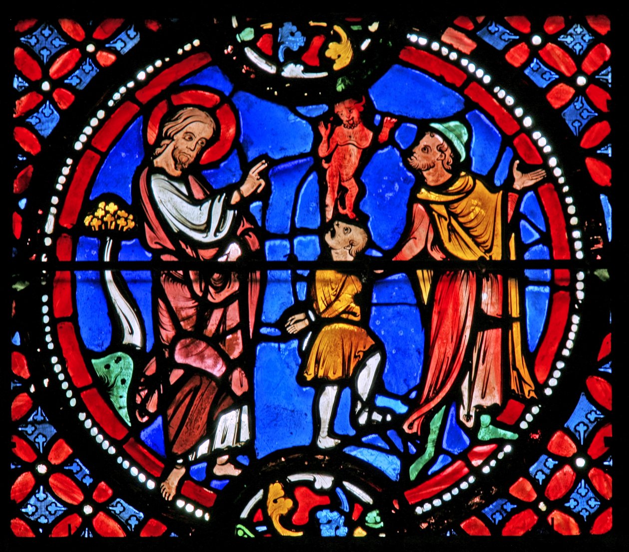 Saint André exorcise un démon - French School