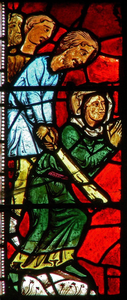 Fenêtre wXX représentant Saint Valéry persécuté pour ne pas avoir adoré les idoles - French School