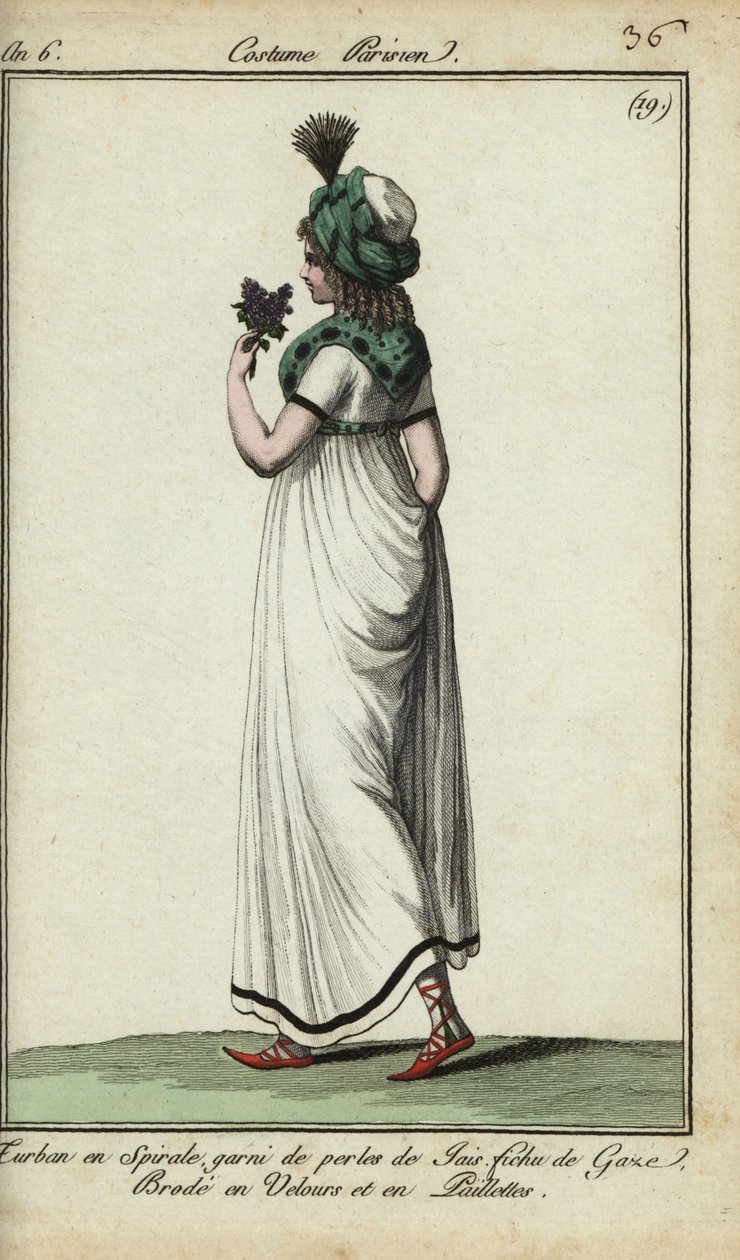 Femme à la mode de 1798 - French School