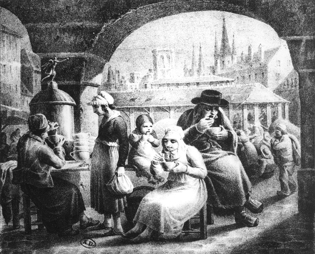Femme vendant du café, c. 1820 - French School