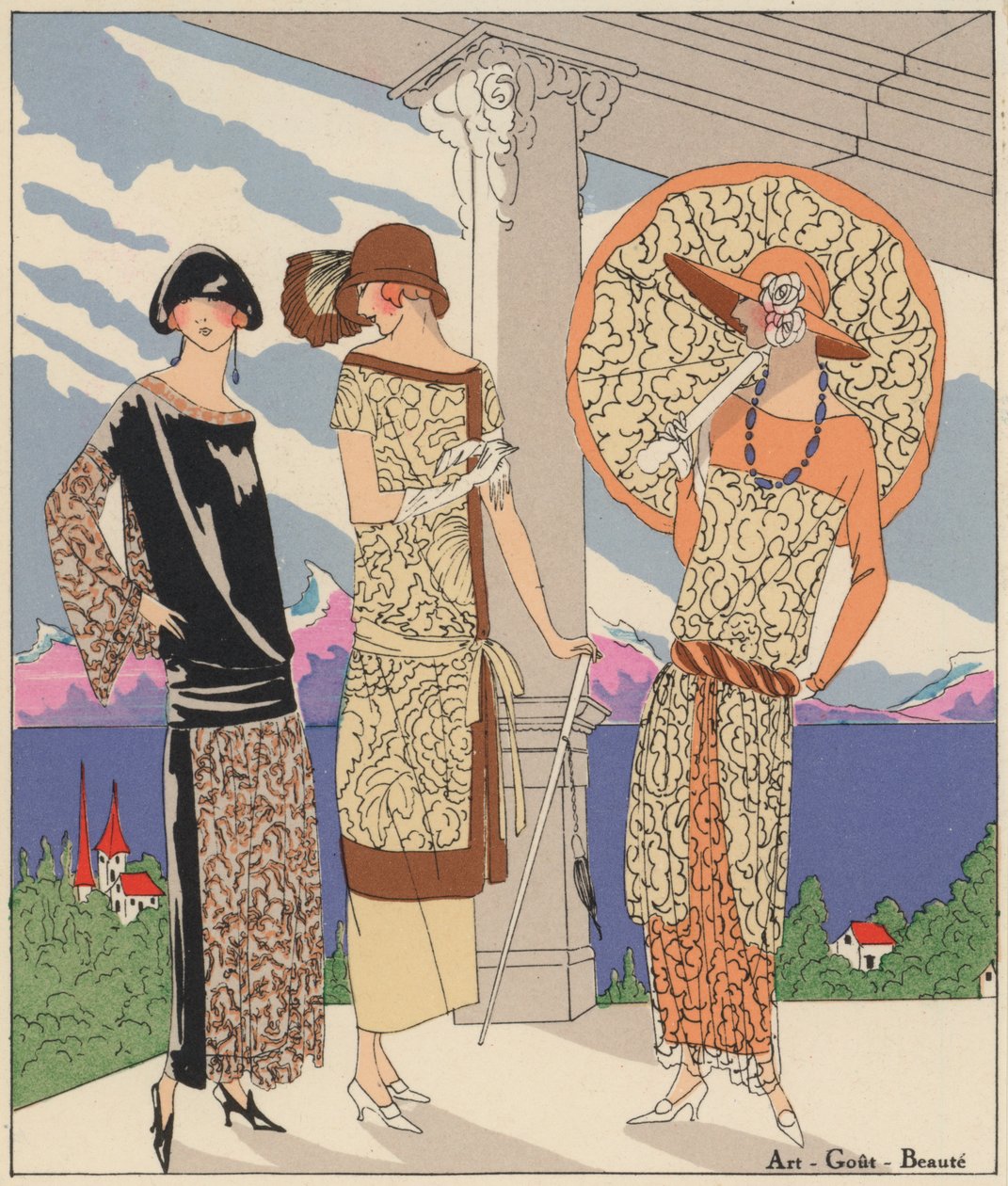 Vêtements de jour pour femmes des créateurs Edward Molyneux et Philippe et Gaston - French School