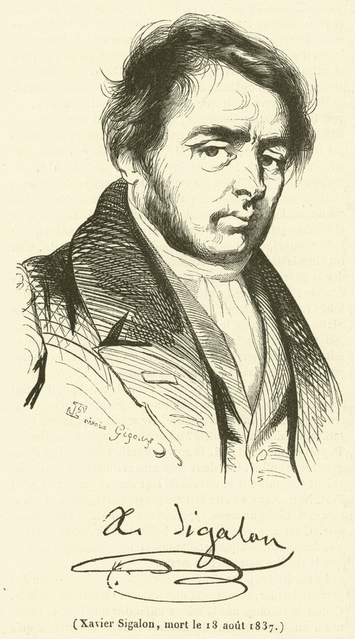 Xavier Sigalon, mort le 18 aout 1837 (engraving) - French School