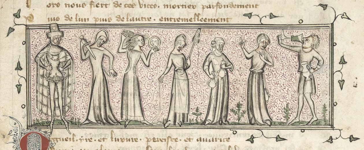 Les sept péchés capitaux, vers 1380 - French School