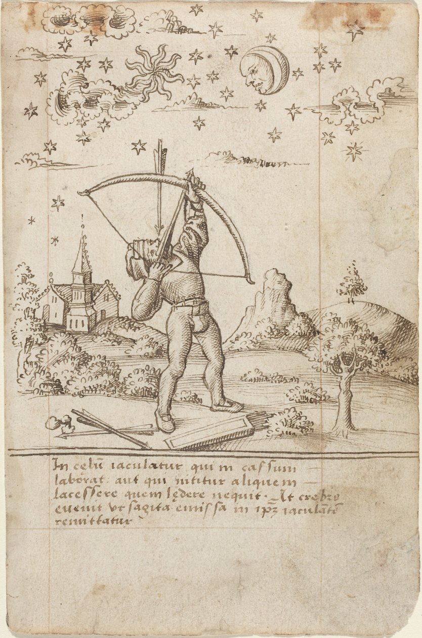 Vous tirez sur le ciel [fol. 9 recto], vers 1512-1515 (plume et encre) - French School