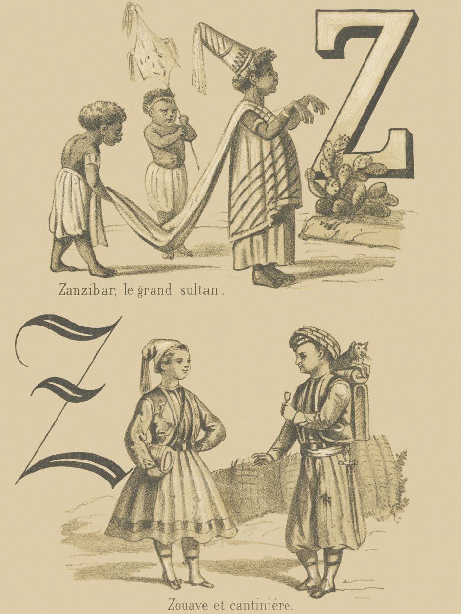 Z : Zanzibar, le grand sultan / Zouave et cantinière - French School