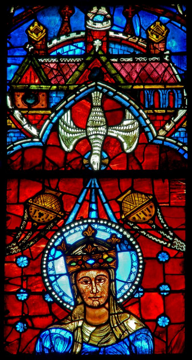 Colombe du Saint-Esprit et la Vierge Marie - French School
