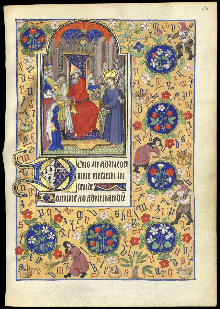 f.135r Miniature de Pilate se lavant les mains du sort de Jésus, du 
