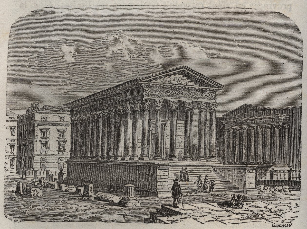 Maison Carrée de Nîmes - France, Languedoc-Roussillon, Gard - gravure dans 