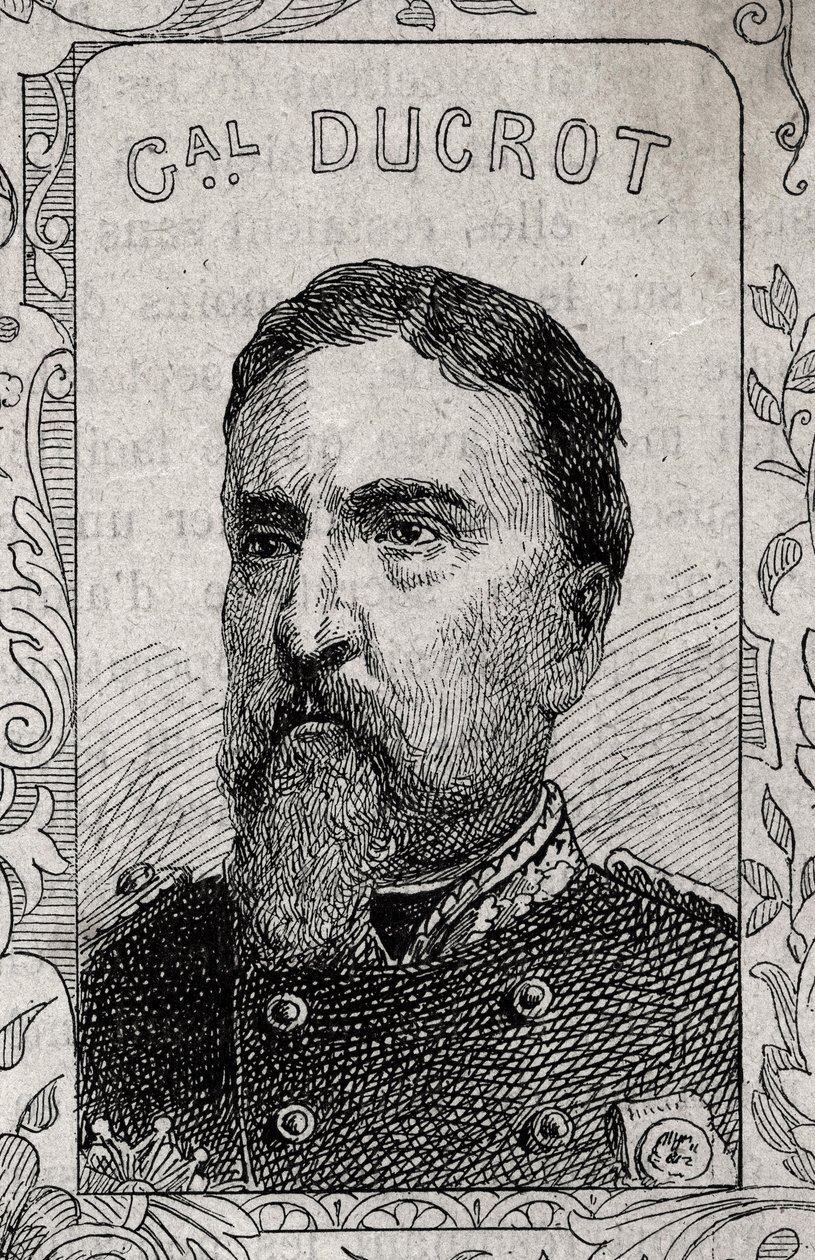 portrait du général français Auguste-Alexandre Ducrot - 1870-71 (gravure) - French School
