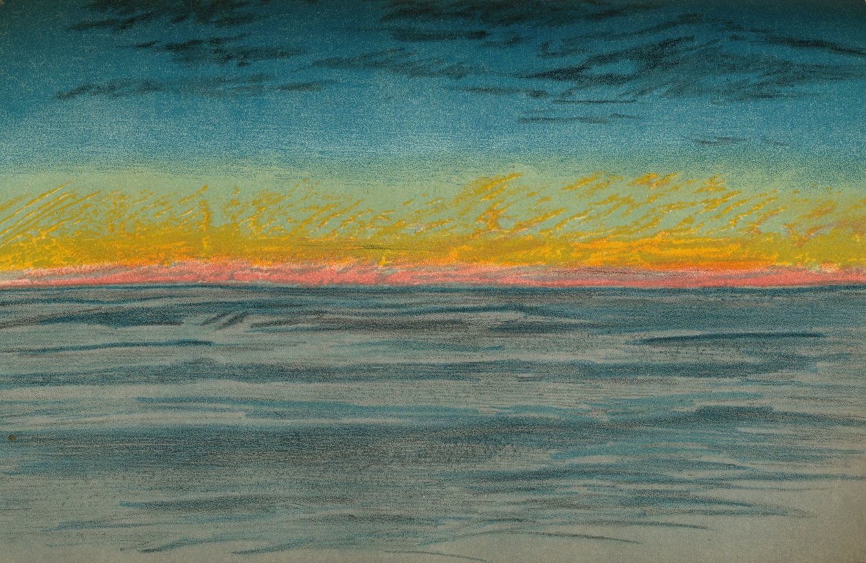 Le Jour polaire déclinant, 22 septembre 1893. Esquisse au pastel, 1893 - Fridtjof Nansen