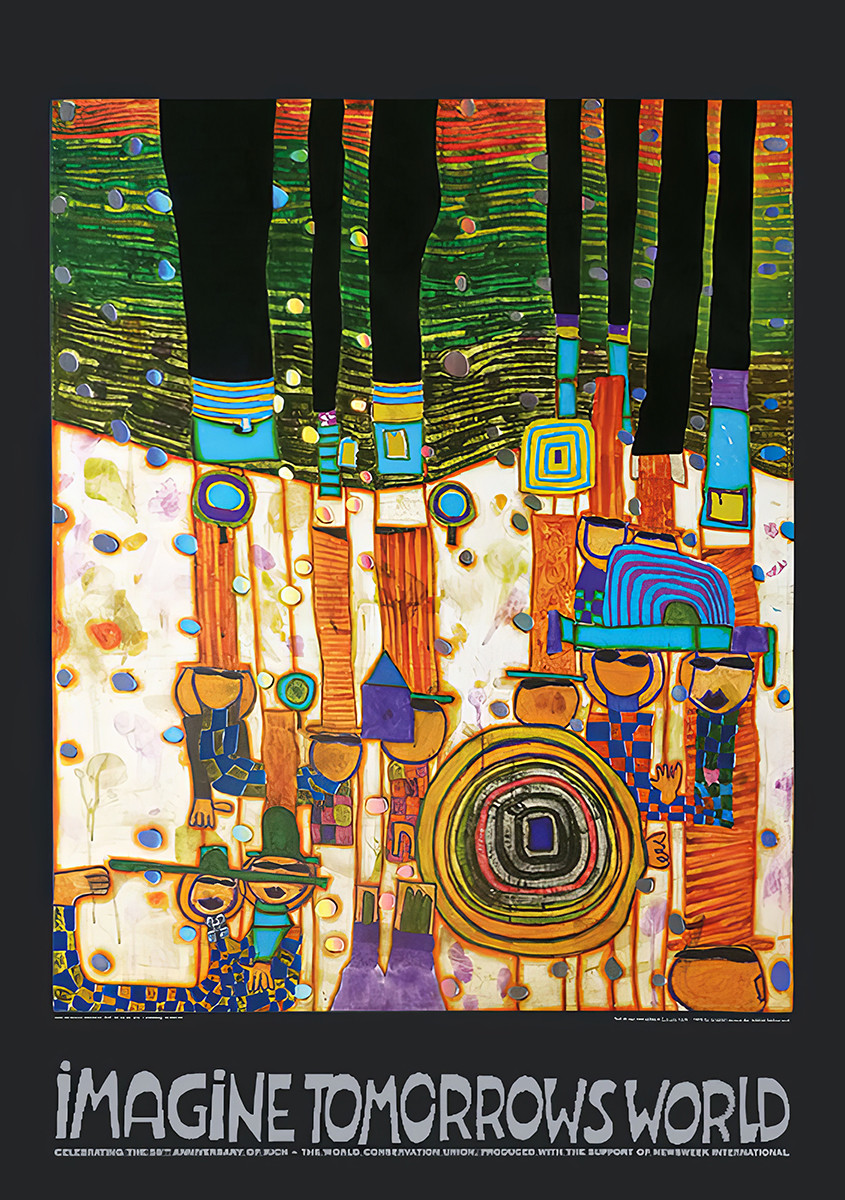 Imagine le monde de demain (version orange) - Friedensreich Hundertwasser