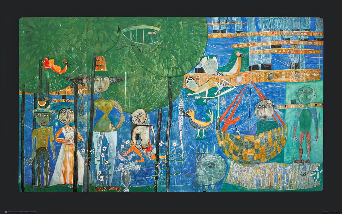 Le paradis – terre des hommes, des oiseaux et des bateaux - Friedensreich Hundertwasser