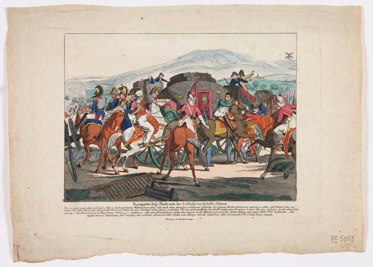 La fuite de Napoléon de la bataille de Waterloo, 1815 - Friedrich Campe