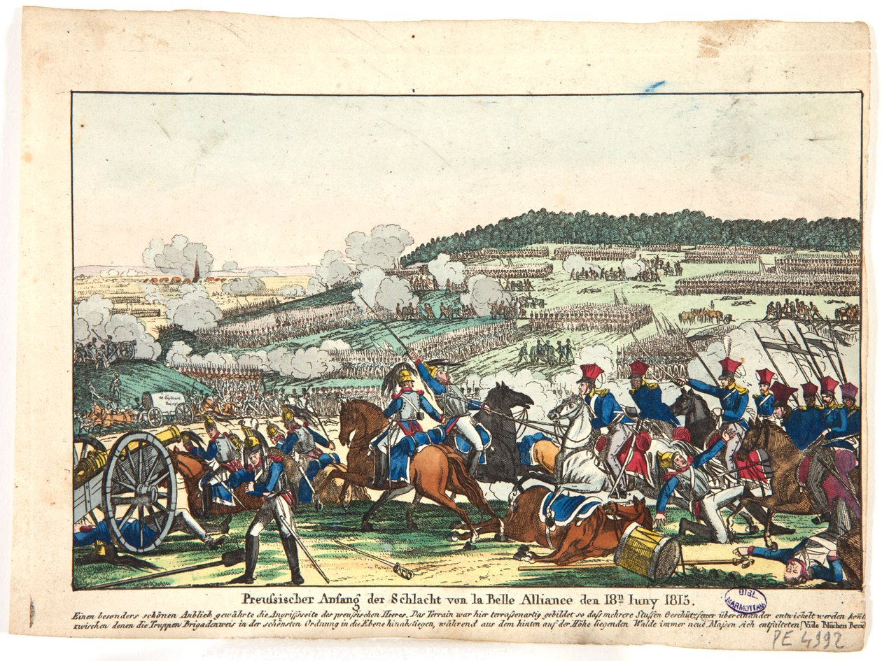 Le début de la bataille de Waterloo, côté prussien, 18 juin 1815 - Friedrich Campe
