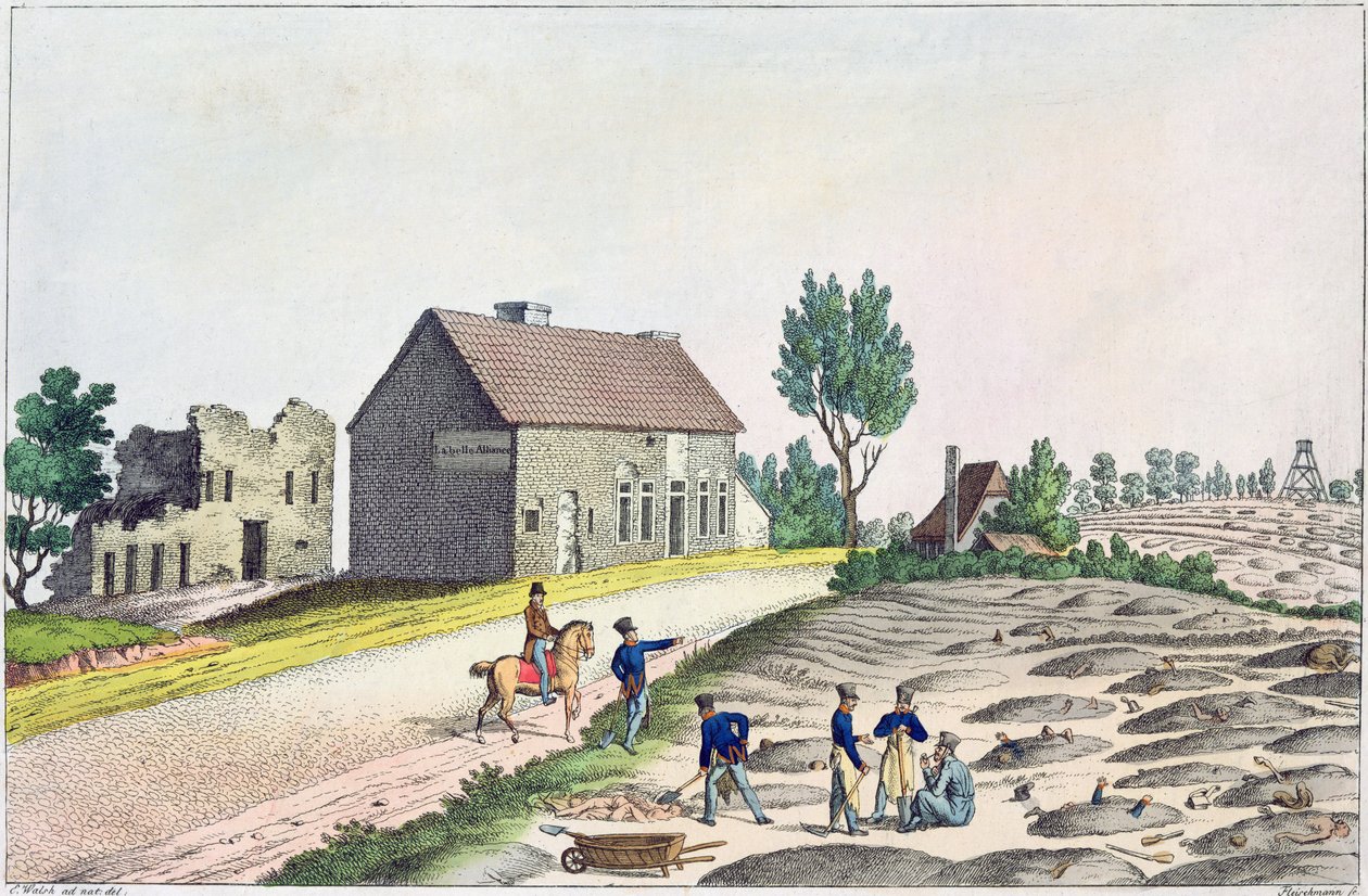 La Ferme de Belle Alliance après la bataille de Waterloo, 18 juin 1815 - Friedrich Fleischmann