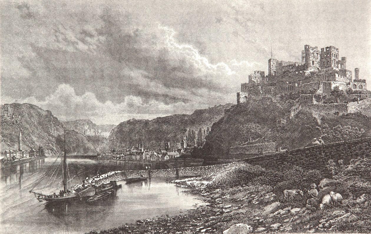 Saint Goar, gravure sur acier d