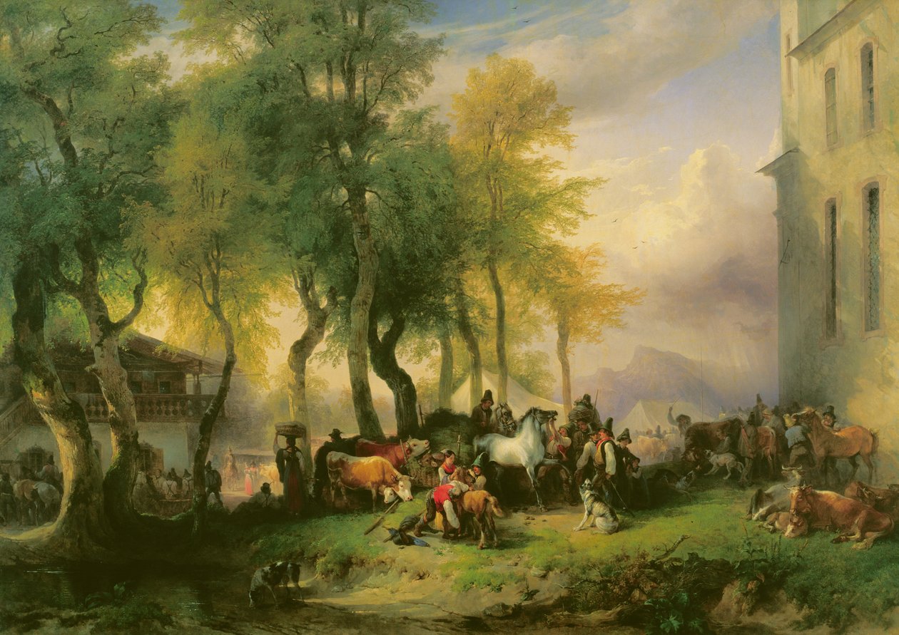 Marché aux bestiaux sur Maria Plain, 1837 - Friedrich Gauermann