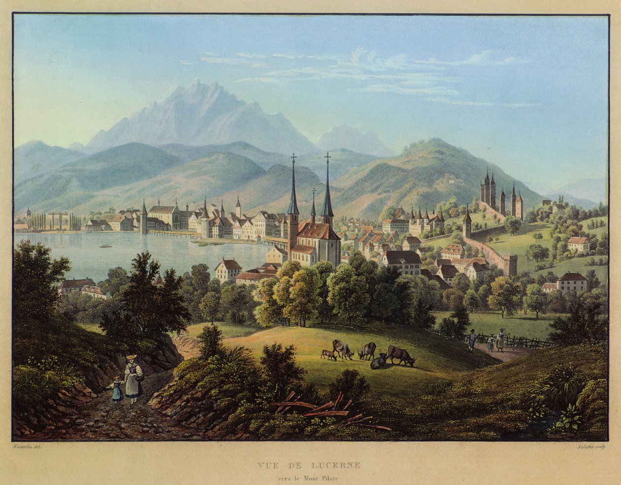 Vue de Lucerne vers le mont Pilatus - Friedrich Salathé