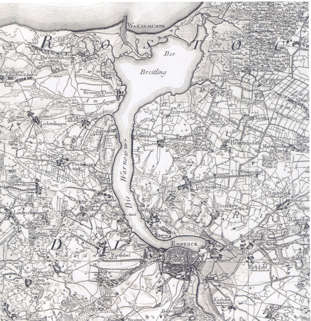 Carte de Rostock 1788 - Friedrich Wilhelm Karl von Schmettau