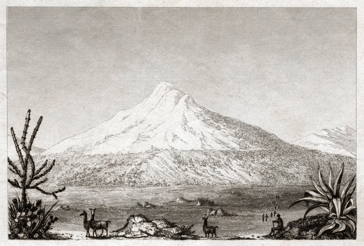 Volcan Chimborazo (gravure, vers 1840) - Friedrich Alexander Baron von (after) Humboldt