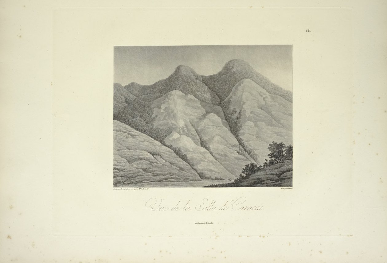 Vue de la Silla de Caracas, dessinée par Marchais, gravée par Bouquet, illustration de 