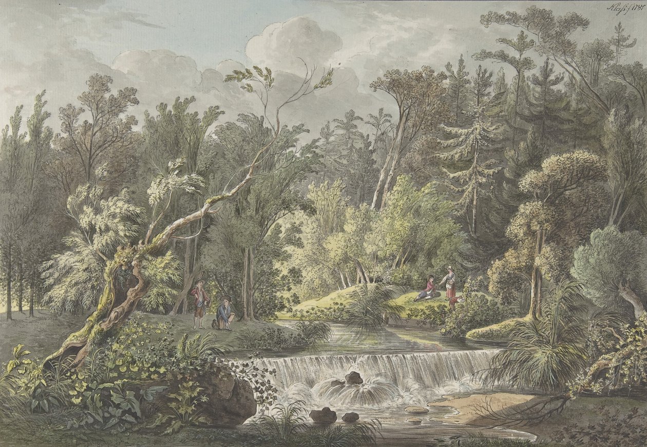 Paysage avec cascade, fin du 18e-début du 19e siècle - Friedrich Christian Klass