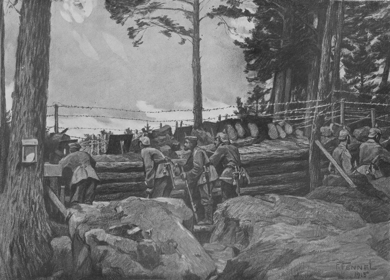 Première Guerre mondiale : soldats allemands combattant dans les Vosges - Friedrich Fennel