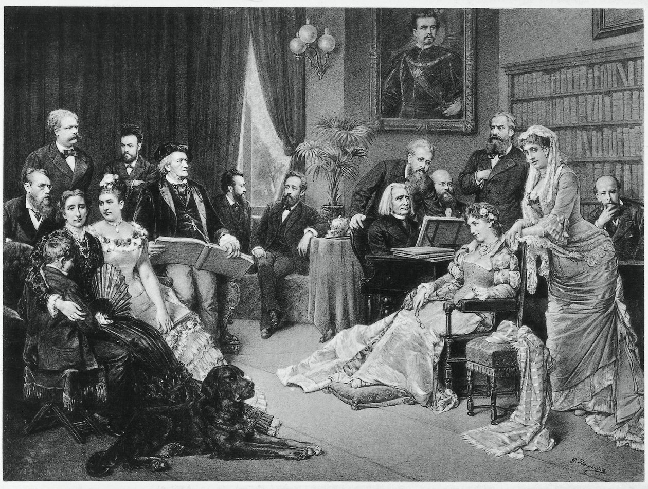 Richard Wagner et Liszt à Bayreuth avec Cosima et Siegfried - d