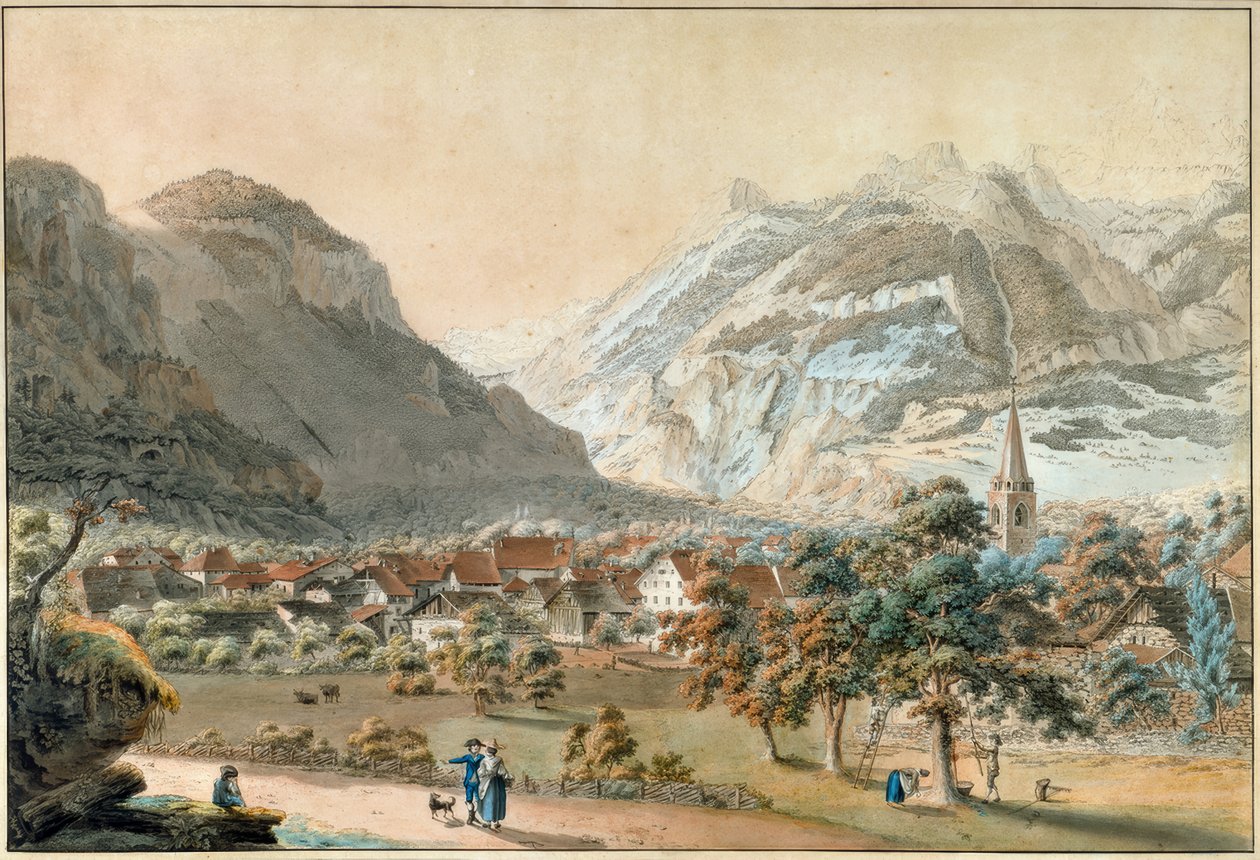 Le village de Bex - Friedrich Georg Wexelberg