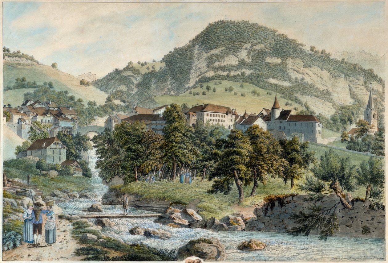 Le village de Montreux - Friedrich Georg Wexelberg