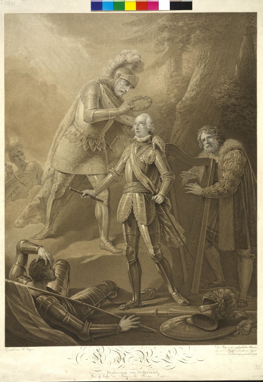 Le roi Rodolphe Ier de Habsbourg couronné archiduc Karl - Friedrich Heinrich Fuger