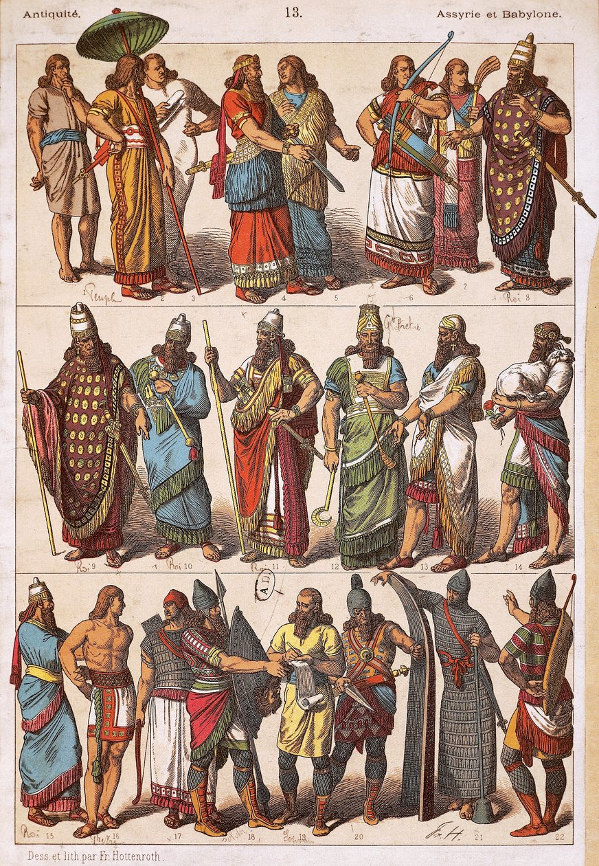 Costumes des Assyriens et Babyloniens, par Friedrich Hottenroth - Friedrich Hottenroth