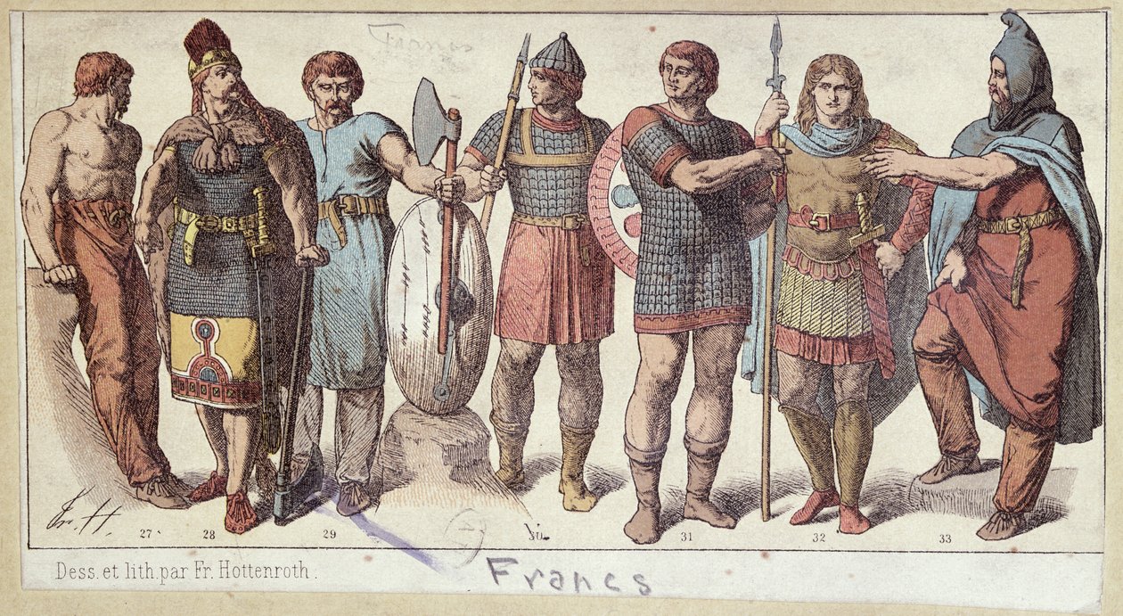 Costumes de soldats francs, c.1880 - Friedrich Hottenroth