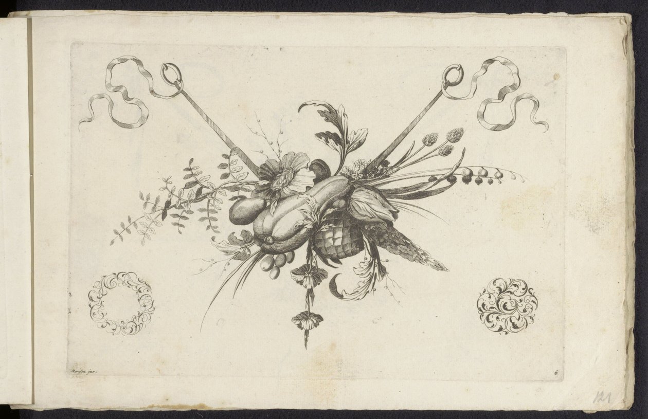 Feston avec fleurs, feuilles et fruits - Friedrich Jacob Morisson