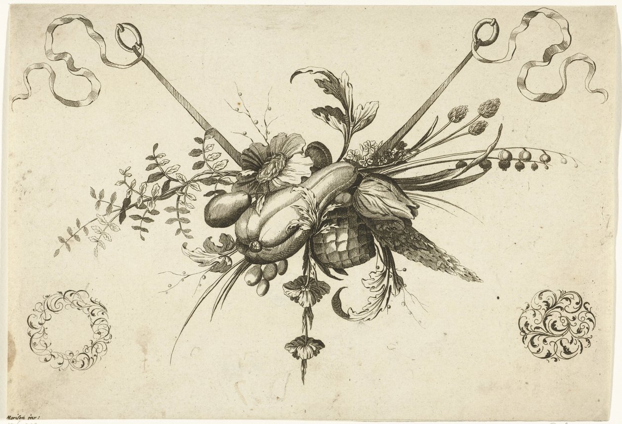 Feston avec fleurs, feuilles et fruits - Friedrich Jacob Morisson