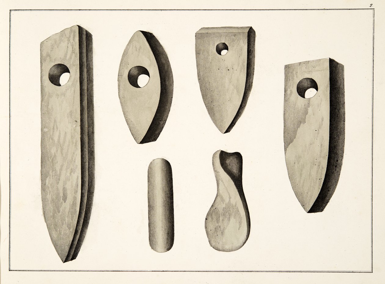 Armes en pierre, planche de A History of the Development and Customs of Chivalry, par Dr. Franz Kottenkamp, publié par Carl Hoffmann, 1842 - Friedrich Martin von Reibisch