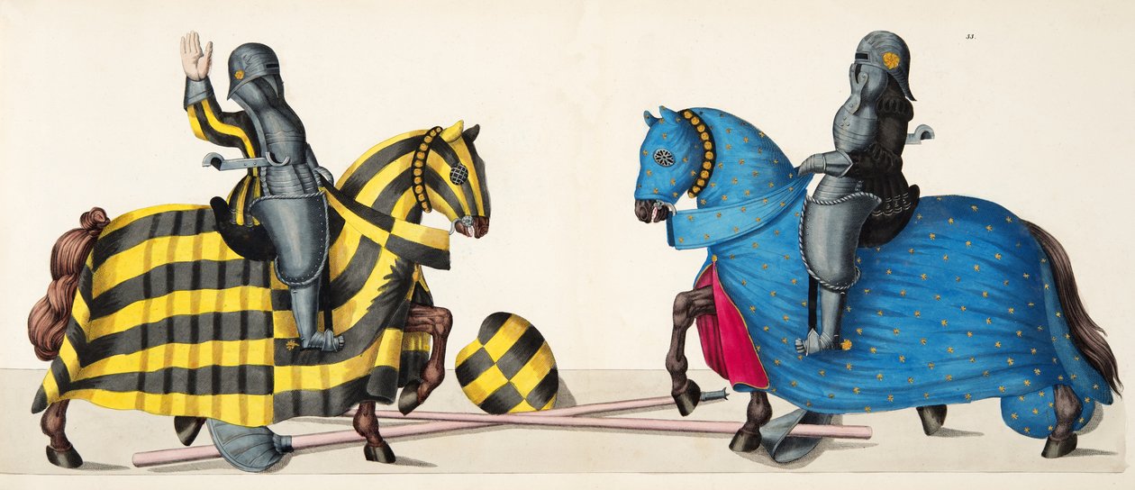 Deux chevaliers à un tournoi, planche de 