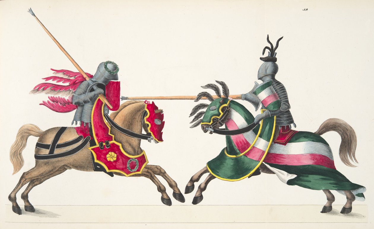 Deux chevaliers à un tournoi, planche de 