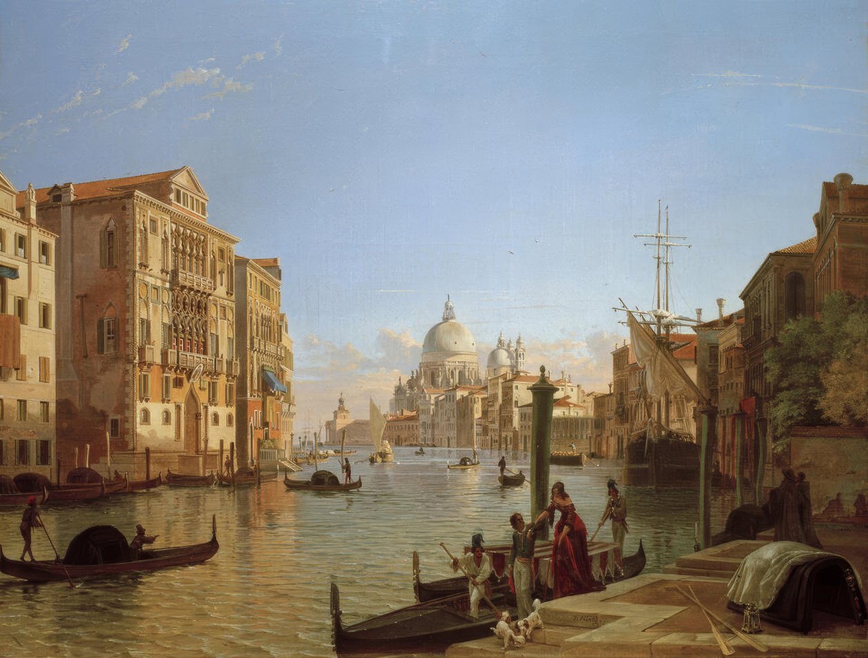 Grand Canal avec Palazzo Cavallo- Franchetti, Santa Maria d - Friedrich Nerly