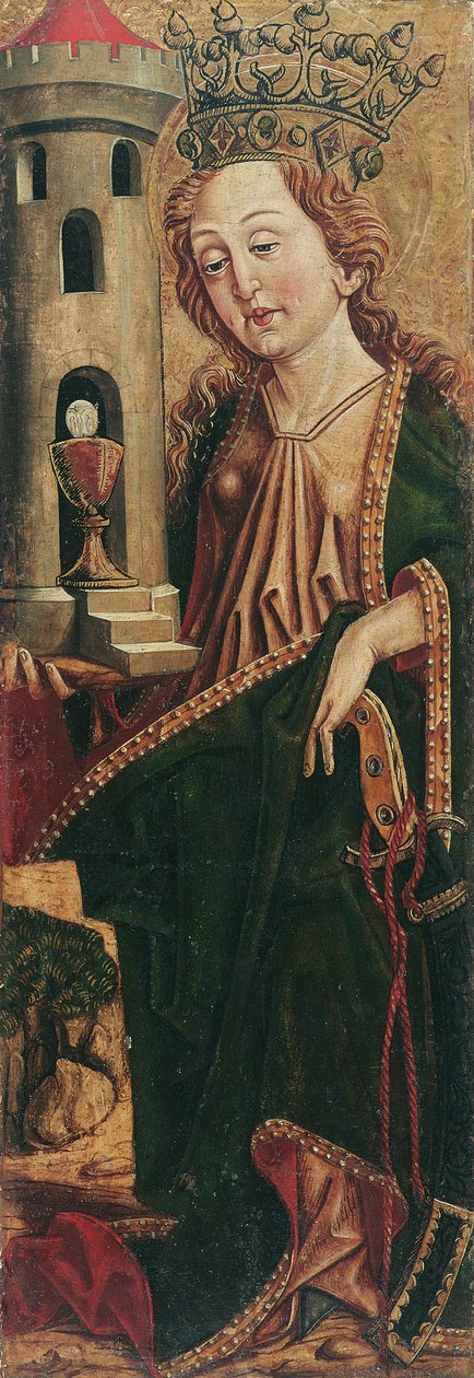 Sainte Barbe (intérieur) et Saint Cassien (extérieur) - Friedrich Pacher (Umkreis)