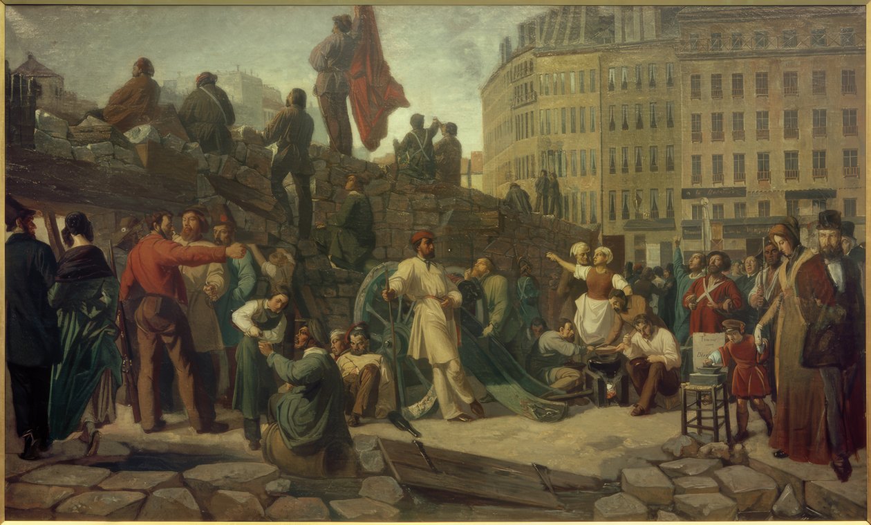 Révolution de février 1848, barricades parisiennes - Friedrich Wilhelm Martersteig
