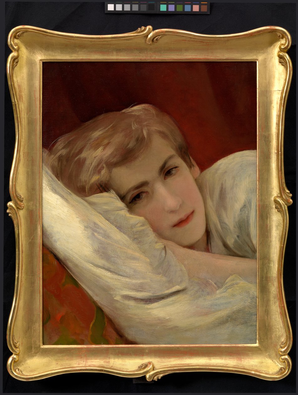 Friedrich (Fritz) Amerling sur son lit de malade (fils de l