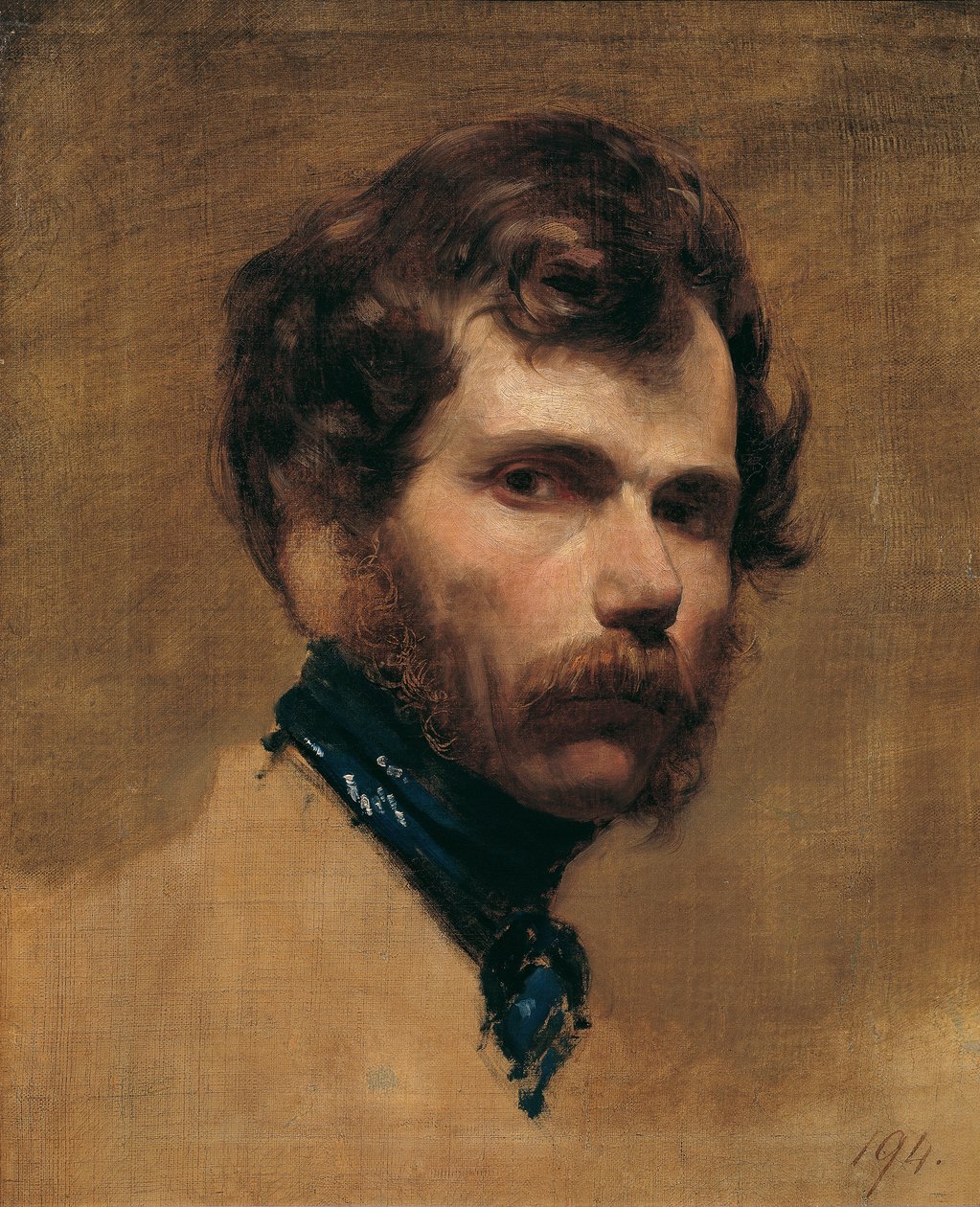 Autoportrait avec cravate bleue - Friedrich von Amerling