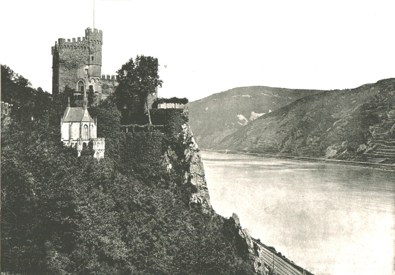Château de Rheinstein sur le Rhin, Allemagne, 1895 - Frith and Co