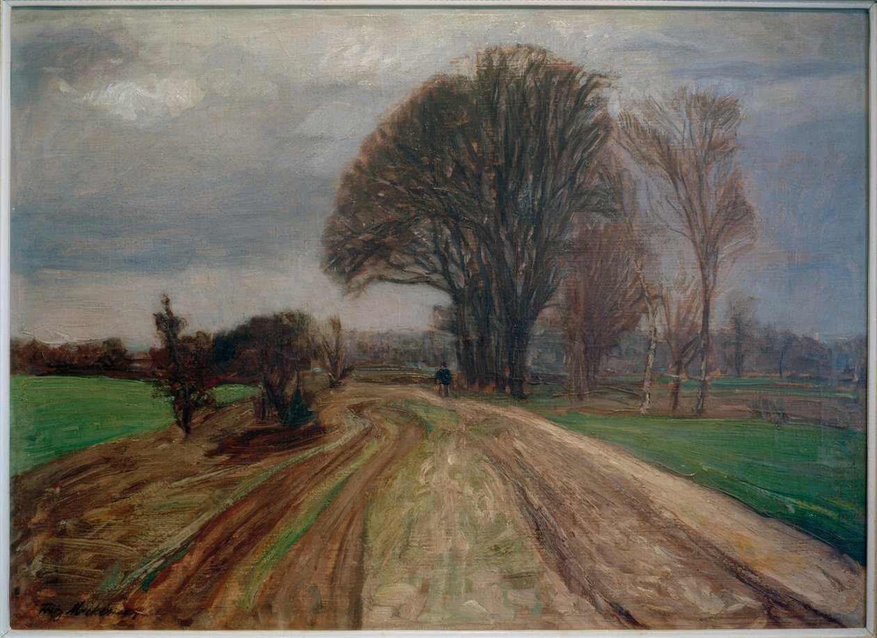 Route de campagne avec cycliste - Fritz Mackensen