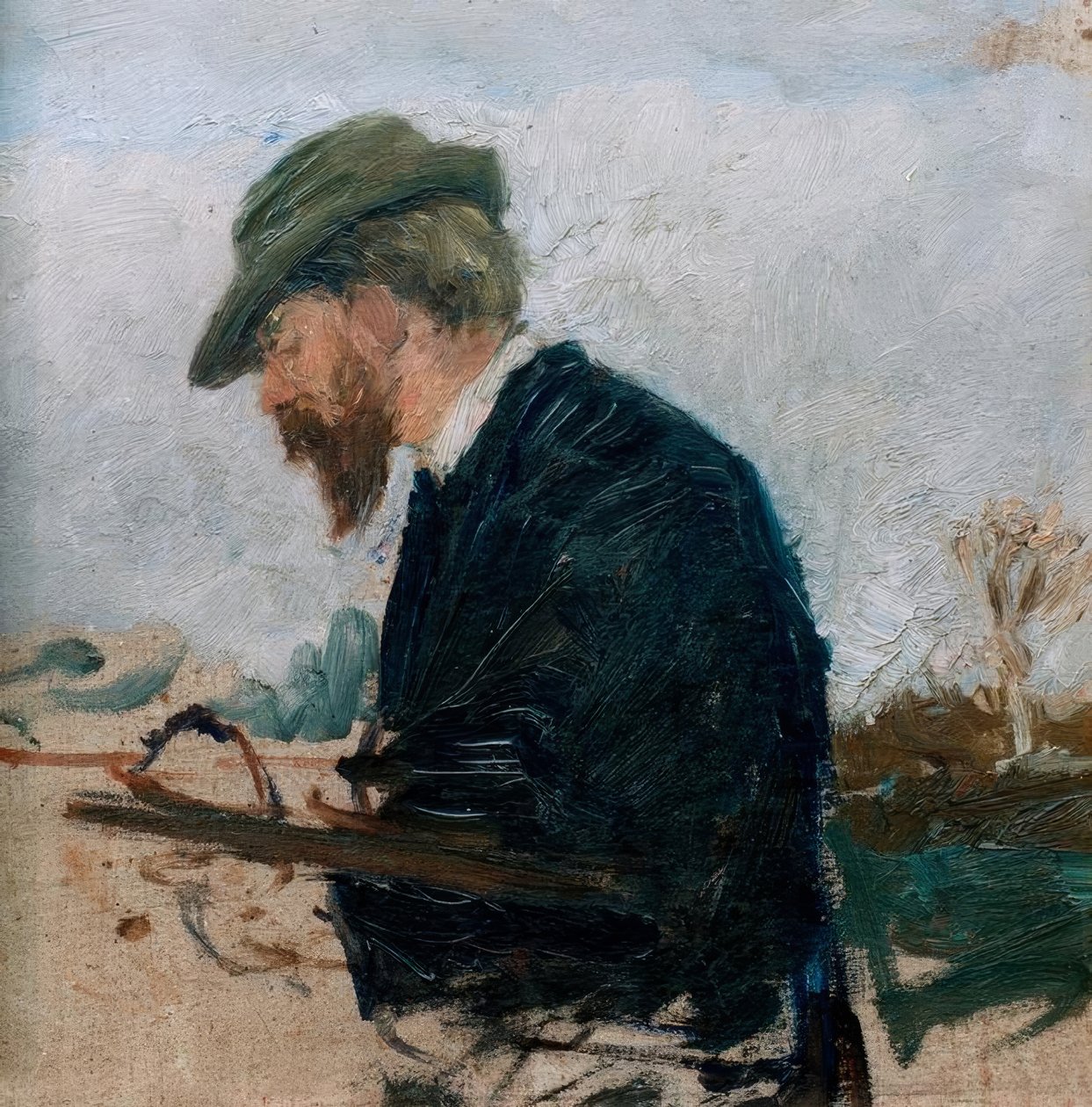 Otto Modersohn en train de peindre - Fritz Mackensen