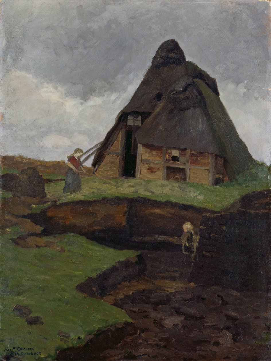 Mire Cottage avec Enfant - Fritz Overbeck