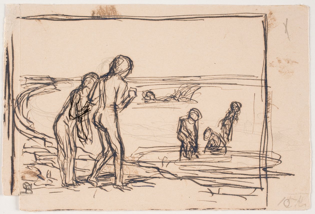 Enfants se baignant sur la plage - Fritz Syberg