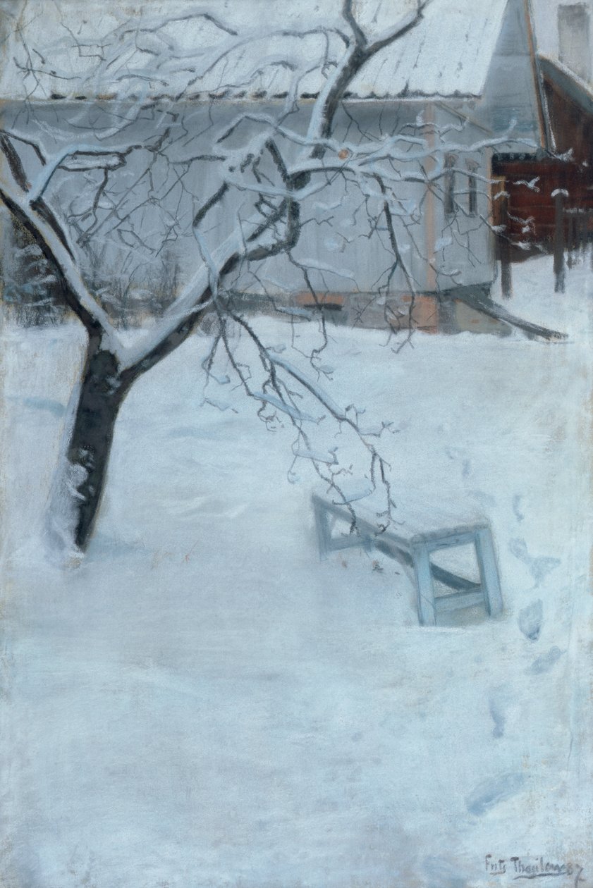 En février (ferme de Vinderen) - Fritz Thaulow
