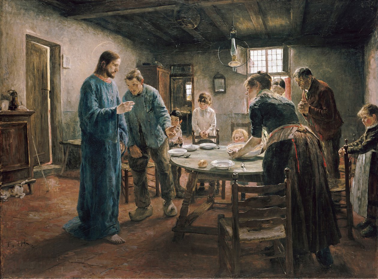 Prière avant le repas - Fritz von Uhde